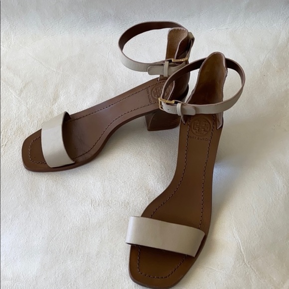 Tory Burch Stacked Leather Sandal VGC 6 1/2 - Picture 4 of 7